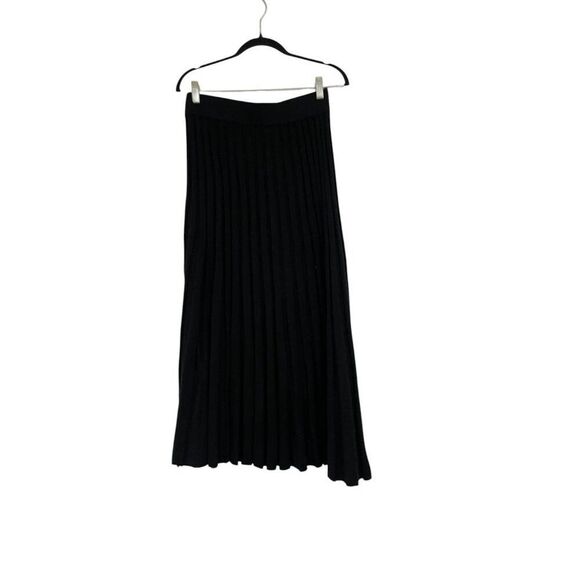 Massimo Dutti Womens Midi Skirt Medium M Black Pleated Wool Blend 5200/634 NWT - Picture 4 of 16
